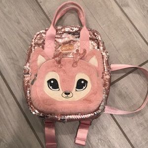 Justice sequin mini deer backpack.